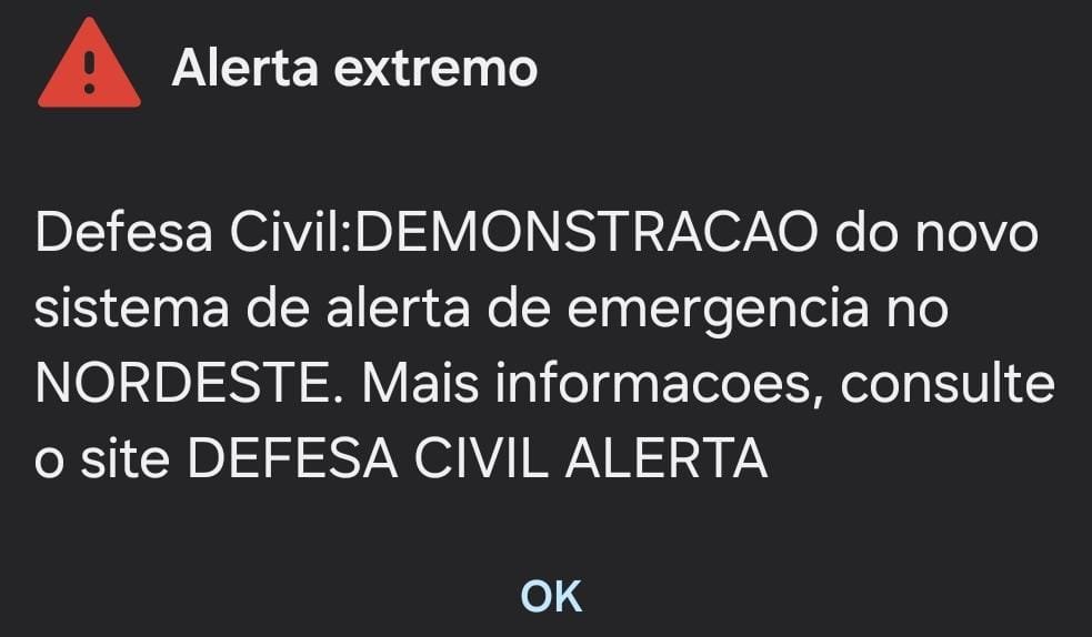 Defesa Civil testa alerta emergencial no Nordeste